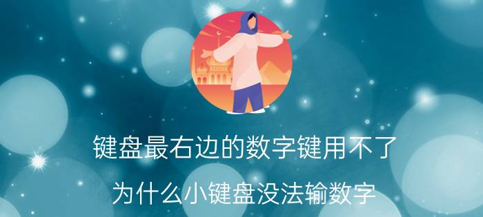 键盘最右边的数字键用不了 为什么小键盘没法输数字，只能当上下左右键？